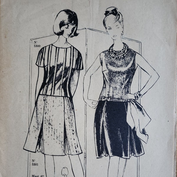 Een vintage naaipatroon voor een jeugdig deux-pièces uit 1962 in de maat 40