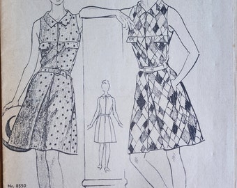 Vintage sewing pattern for a 1966 summer dress in size 38