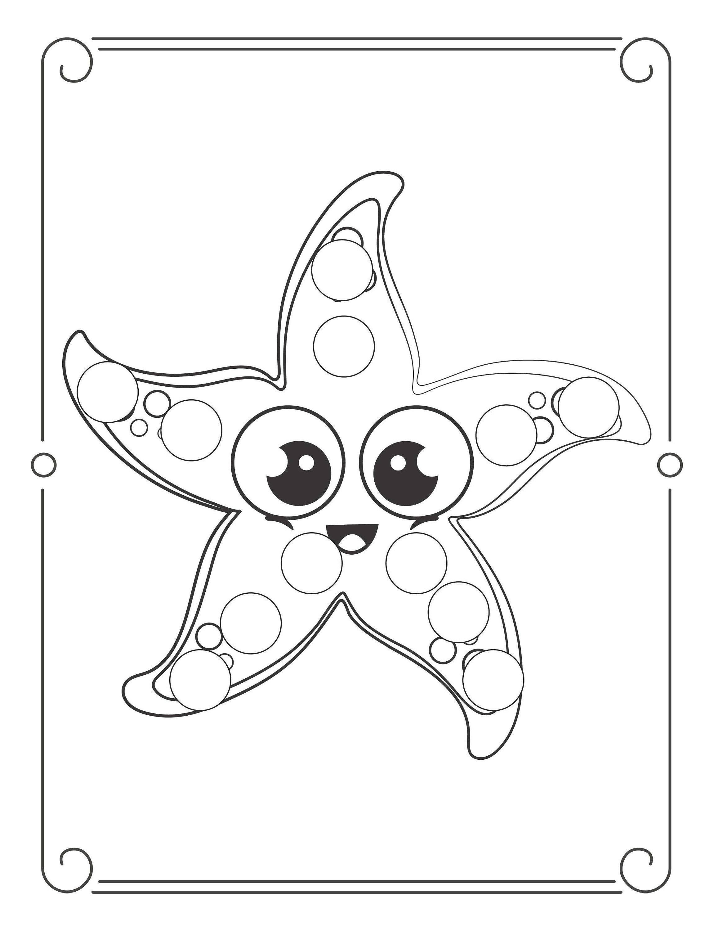 Sea Creatures Children's Coloring Pages With Dot Marker | Etsy