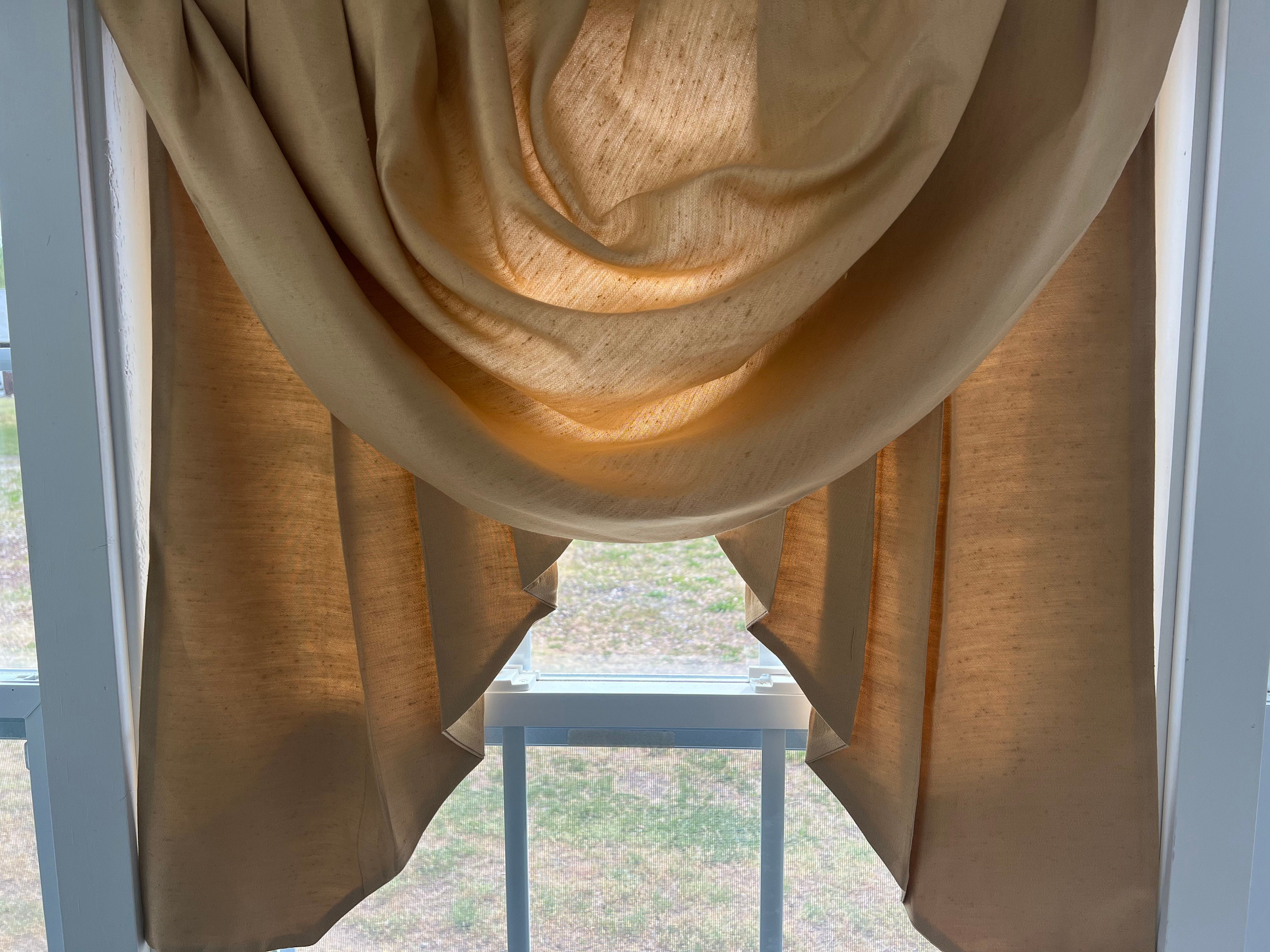 Vintage Gold Swag and Jabot Window Treatment, JC Penney Etsy