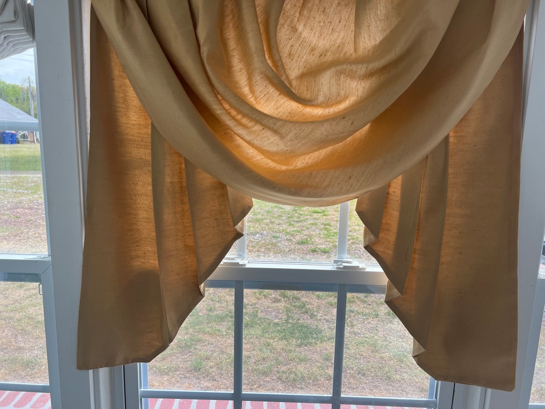 Vintage Gold Swag and Jabot Window Treatment JC Penney Etsy