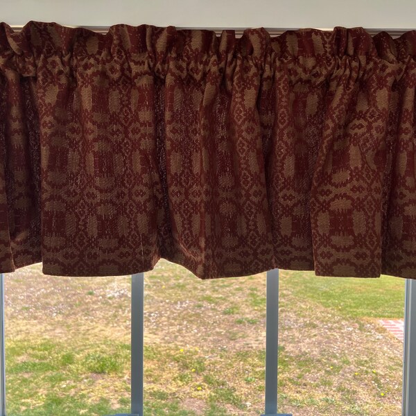 thumbnail image 2 of Primitive Country Cranberry Berry Vine Valance - 14x72 Cotton Window Topper 2 of 6