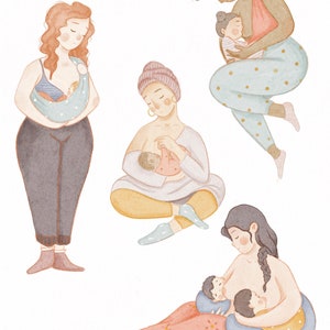 Cartel de lactancia materna, decoración madre y bebé. imagen 3