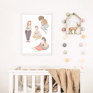 Cartel de lactancia materna, decoración madre y bebé. imagen 2