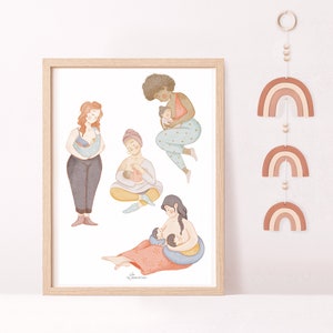 Cartel de lactancia materna, decoración madre y bebé. imagen 1