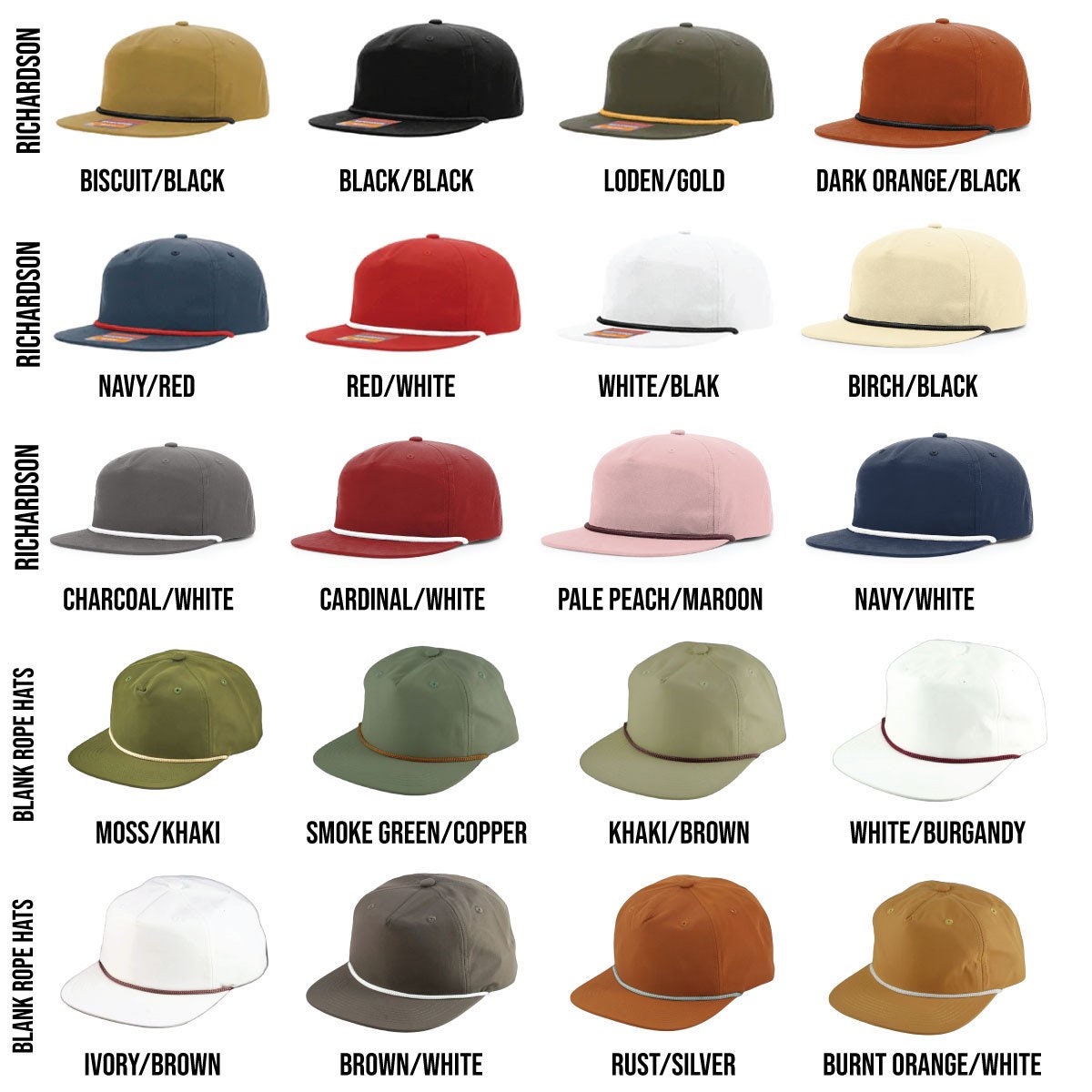 Custom Embroidered PATCH Rope Hats Etsy