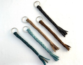 Braided Leather Keychain Handmade in Canada