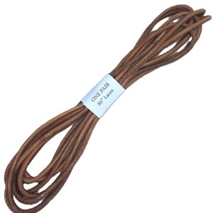 Leather Round Laces for Boots or Shoes; Handmade in Canada Laces for Work Boots