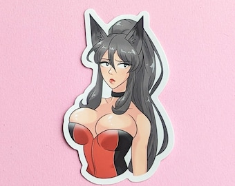 Corset Sylvaea 3.5" Matte Vinyl Sticker Original Anime Inspired Fox Girl OC Sexy Decal