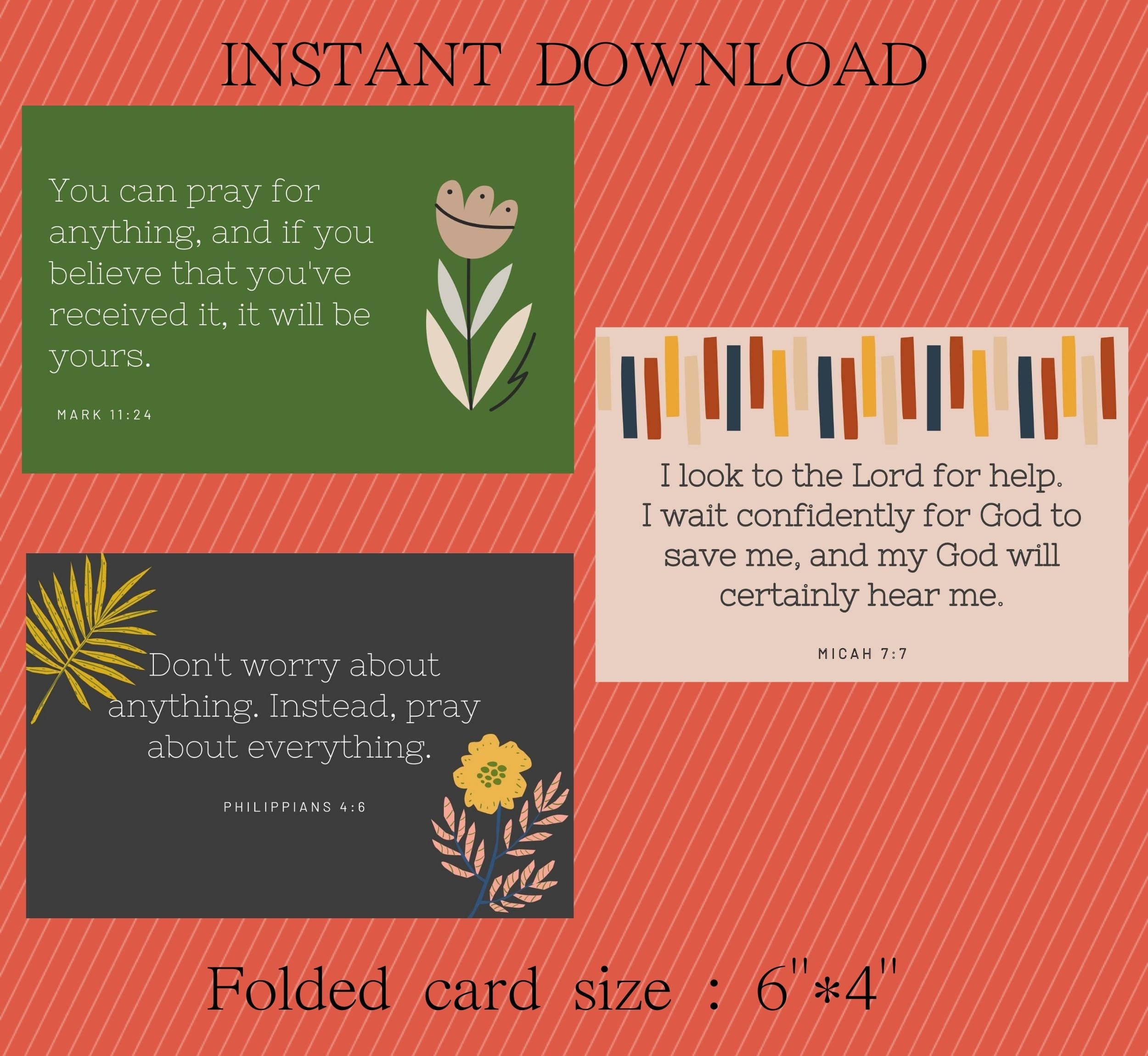 INSTANT DOWNLOAD / Christian Greeting Card set of 3 | Etsy