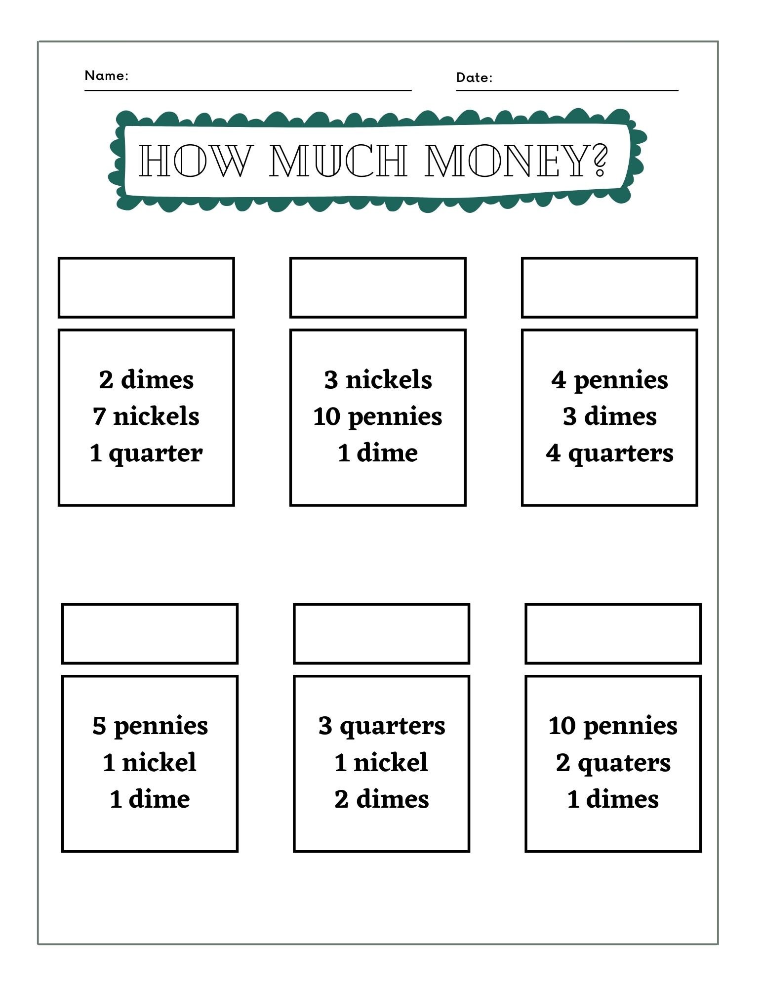 INSTANT DOWNLOAD / Math Activity Sheets / MONEY Activity Sheets / 1st ...