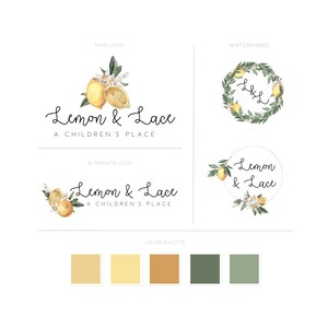 Premade Logo Design | Professional Logo Design | Photography Logo | Designer Logo | Business Logo | Lemon Logo | Logo Set | Design | Food