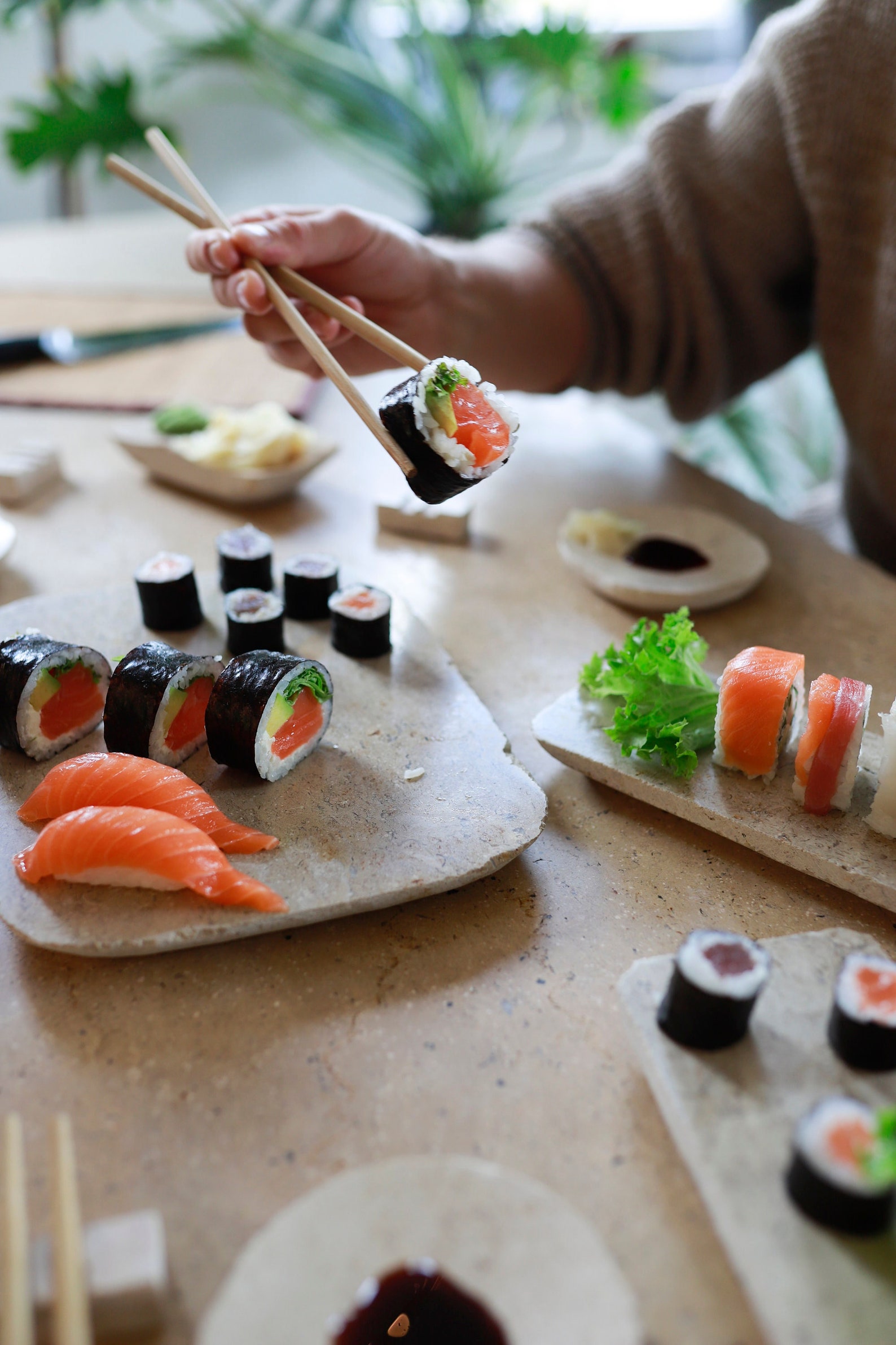 Large Sushi Dinner Plates Set Sushi Plate Set Sushi Serving Etsy