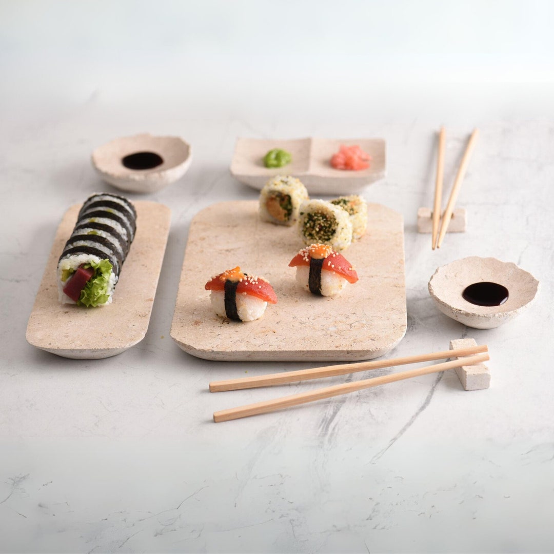 Large Sushi Dinner Plates Set, Sushi Serving Set, Christmas Dinnerware