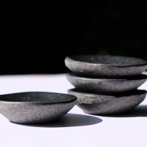 Stone sushi bowl, Wabi sabi black bowl, sushi soy bowl, Japanese gift for couple, sushi dip bowl, wedding gift, sushi gift set, sushi bowl