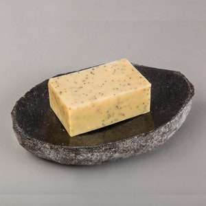 Black modern soap dish, kitchen soap tray, stone soap draining dish