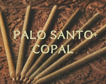 PALO SANTO + COPAL resin, 100% pure natural sacred wood long incense sticks for cleansing and purifying, stress relief meditation rituals