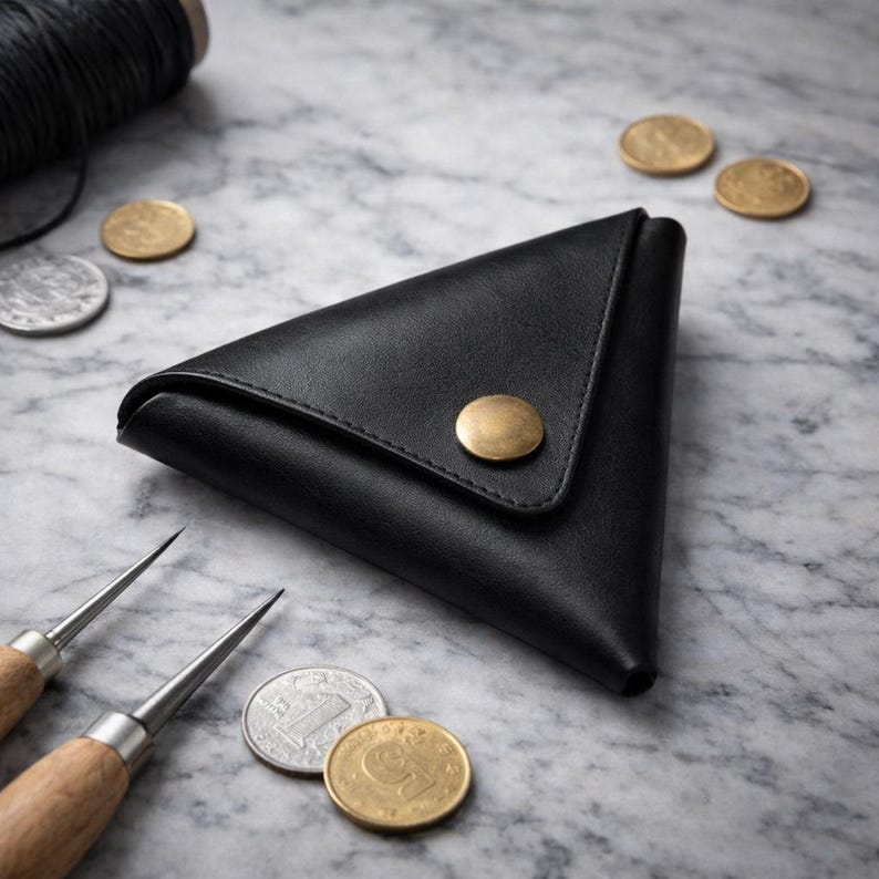 Triangle Leather Coin Purse PDF Pattern - Digital Template for ...