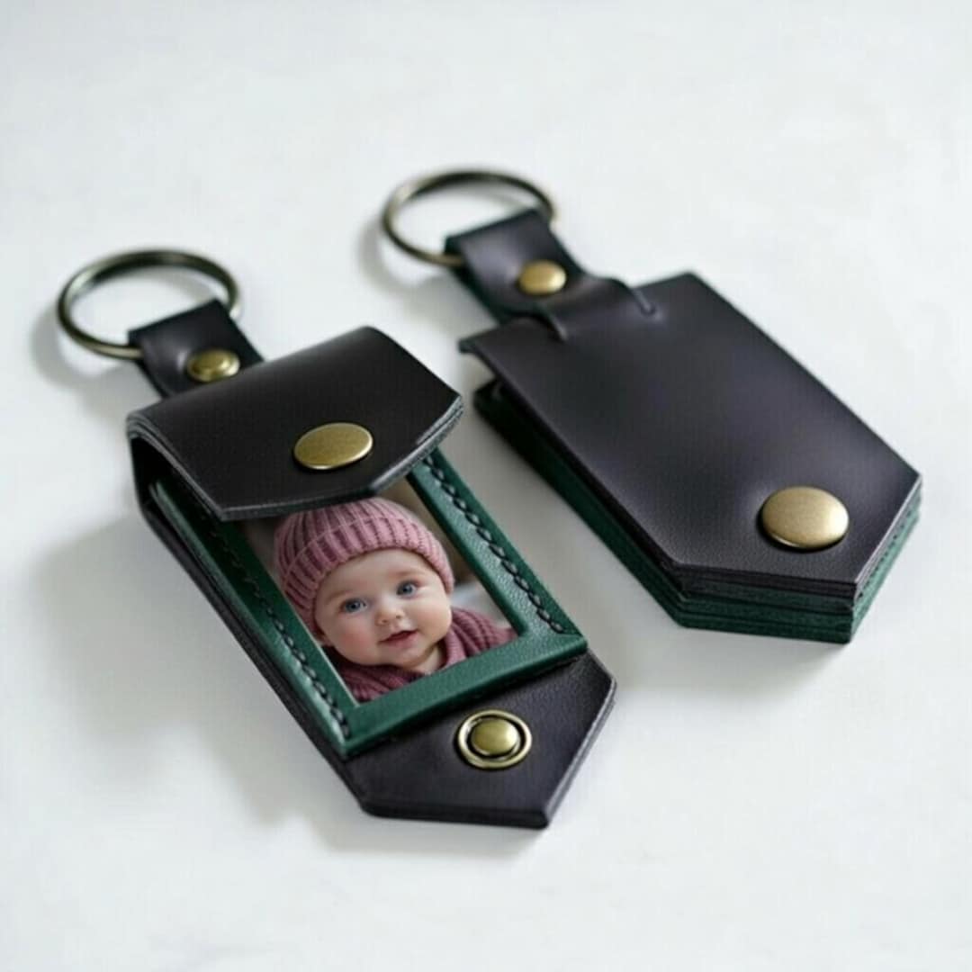 Leather Keychain Photo Frame PDF Pattern | DIY Leather Photo Keychain ...