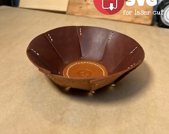 Ledertablett Muster: Leather Bowl SVG, PDF (Instant Download)