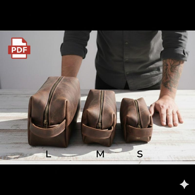 Leather Dopp Bag Pdf - Etsy