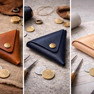 Triangle Leather Coin Purse PDF Pattern - Digital Template for ...