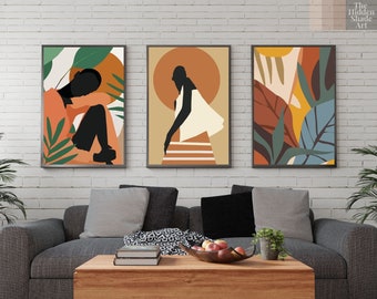 Traditional African Wall Art, African Queen, African Art, Nordic Meets Africa, Abstract Art, African Wall Decor (Set of 3)