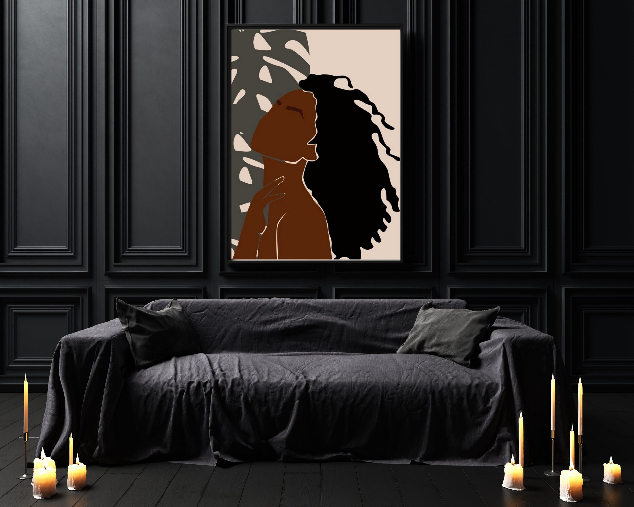 Luscious Dreadlocks Woman Boho Girl Wall Art Abstract Etsy