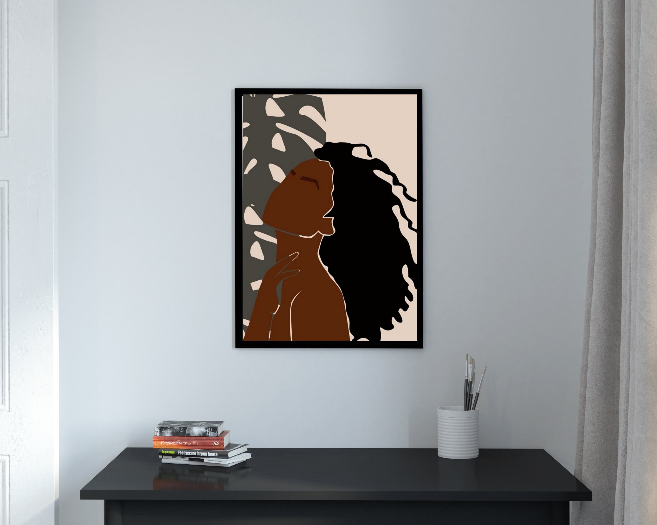 Luscious Dreadlocks Woman Boho Girl Wall Art Abstract Etsy