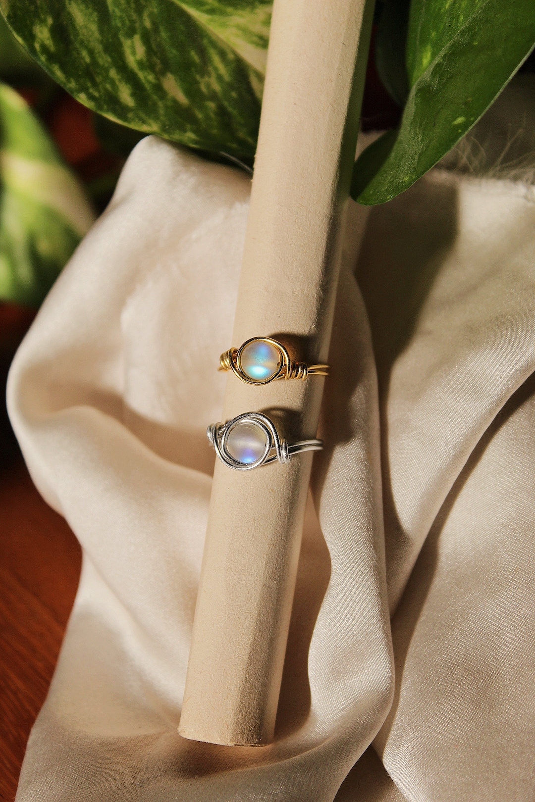 Flash Rings Handmade Rings With Glass Beads With Blue/blue Etsy Israel