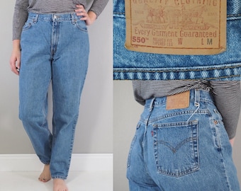 Vintage Levi 550 Jeans | High Waisted | Tapered Leg | Curvy Fit | Medium Wash | Approx Size 12