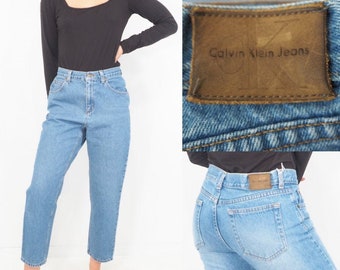 90s Vintage Calvin Klein Jeans | Low-rise | Flare Leg | Medium Wash | Regular Fit | Approx Size 4