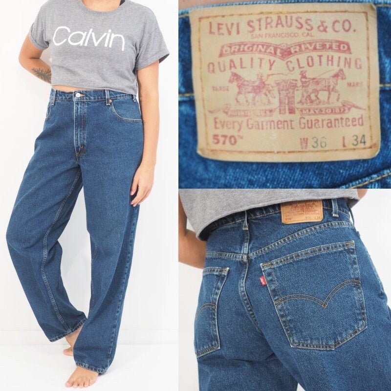 1999 Vintage Levi 570 Jeans Cintura alta / cónica / - México