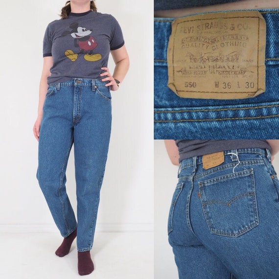 Distressed 1993 Vintage Levi Orange Tab 550 Jeans High Waisted