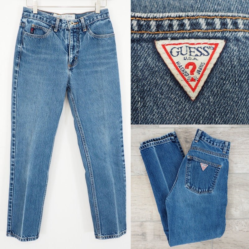 90s Guess Jeans Skinny Jeans Ankle Zipper Jeans High Waist 80s