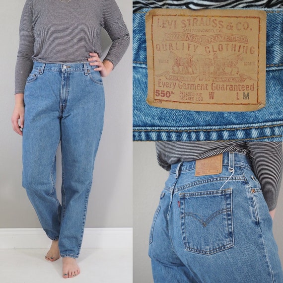 Vintage Levi 550 Jeans High Waisted Tapered Leg Curvy Fit Medium