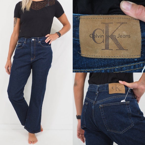 90s Vintage Calvin Klein Jeans High Waisted Straight Leg Regular Fit Dark  Wash Approx Size 6 8 - Etsy