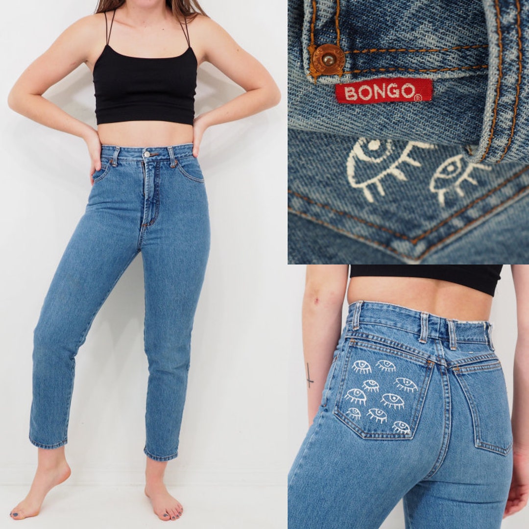90s Vintage Bongo Jeans High Waisted Tapered Leg Regular Fit Approx