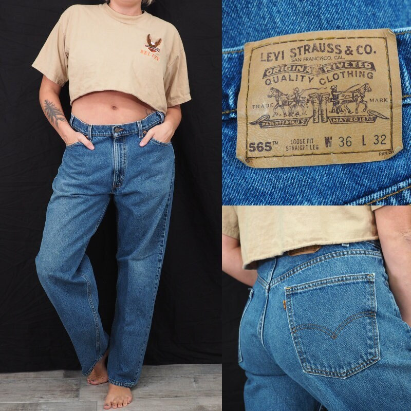 1997 Vintage Levi 565 Orange Tab Jeans High Waisted - Etsy