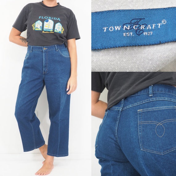 80s Vintage Mom Jeans High Waisted Wide Leg Relaxed Fit Medium