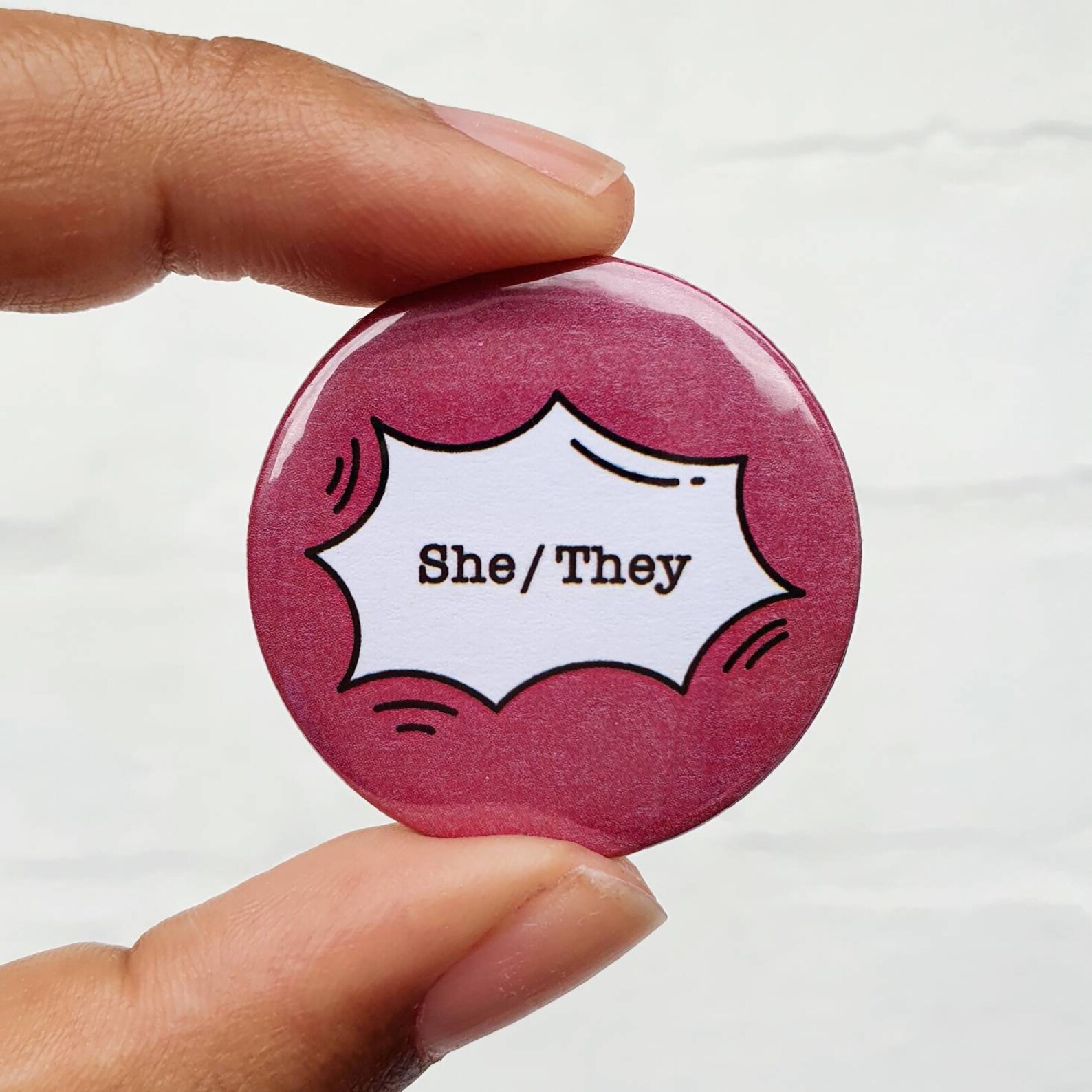 She/They Pronouns Pin Badge Sexuality & Gender Pin LGBT Etsy