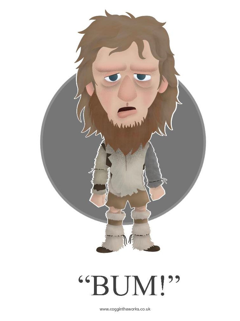 Robin the Caveman Ghosts Fan Art Prints LAURENCE RICKARD Etsy