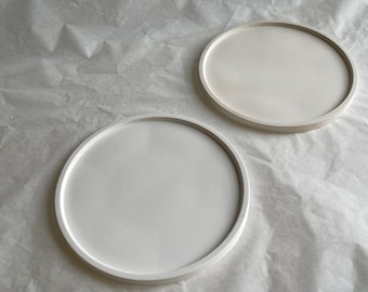 ROUND Tray L - Round concrete bowl - Bowl made of ceramic plaster - Tray plate - Jewelry bowl - Coaster for candles - Concrete - Dish