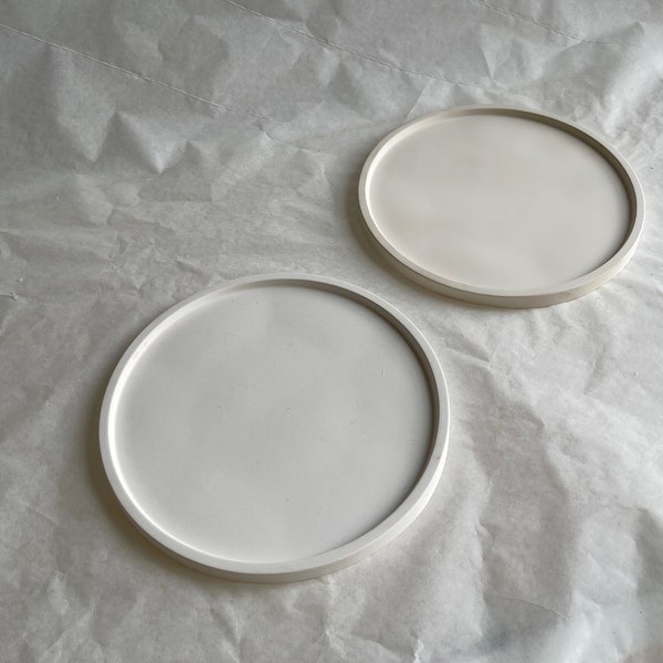 ROUND Tray L - Runde Betonschale - Schale aus Keramik Gips - Tablett Teller - Schmuckschale - Untersetzer für Kerzen - Concrete - Dish