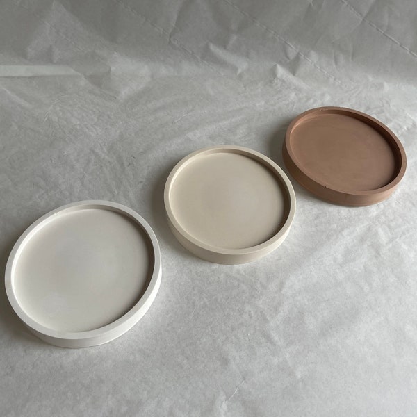 ROUND Tray M - Runde Betonschale - Schale aus Keramik Gips - Tablett Teller - Schmuckschale - Untersetzer für Kerzen - Concrete - Dish