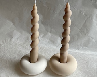 DONUT Candleholder - Concrete - Candlestick - Candle Holder - Concrete Ceramic - Marbled - Stick Candle Holder - round Decoration - Candle