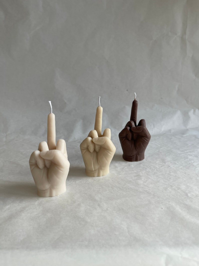 MIDDLE FINGER Candle VEGAN middle finger candle hand hand candle funny candle gift ideas decoration candles image 8