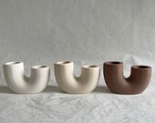 U Candleholder - concrete - asymmetrical candlestick - candle holder - concrete ceramic - nordic - rod candle holder - double candle holder