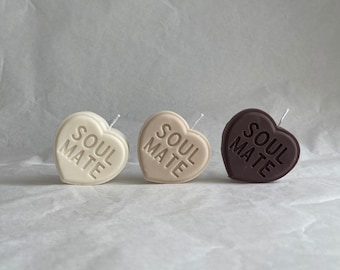 Bougie SOULMATE - Vegan - Bougie Coeur - Bougies - Idée Cadeau Copine - Décoration - Slogan Soulmate - Dire Coeur Soulmate - Cadeau