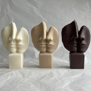 Bougie FACES - VEGAN - bougie visage - deux visages - statue - minimal - bougie - cadeau - idée cadeau - Bougies Couple Candles - couple